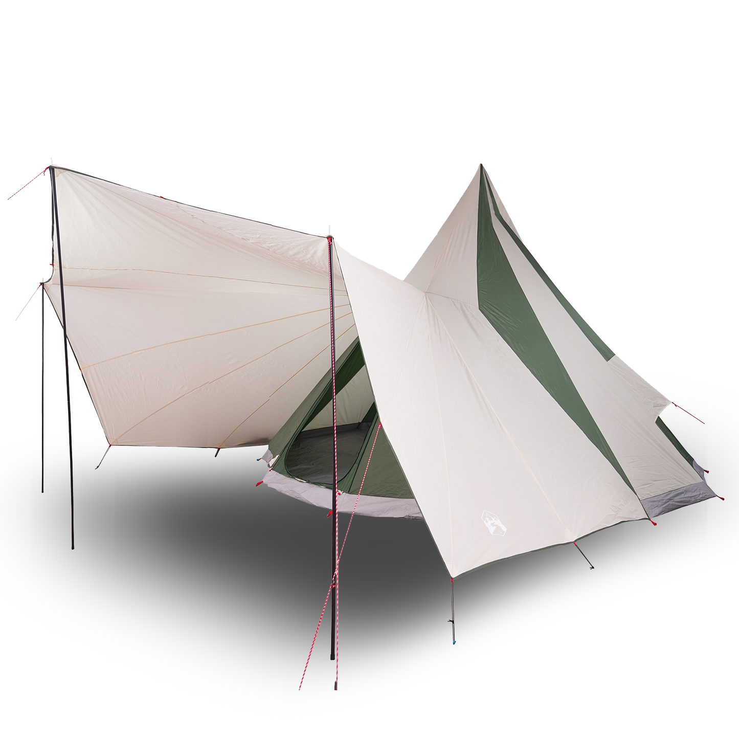 Tipi telt med tak med lagring grønn 510 x 690 x 330 cm taft