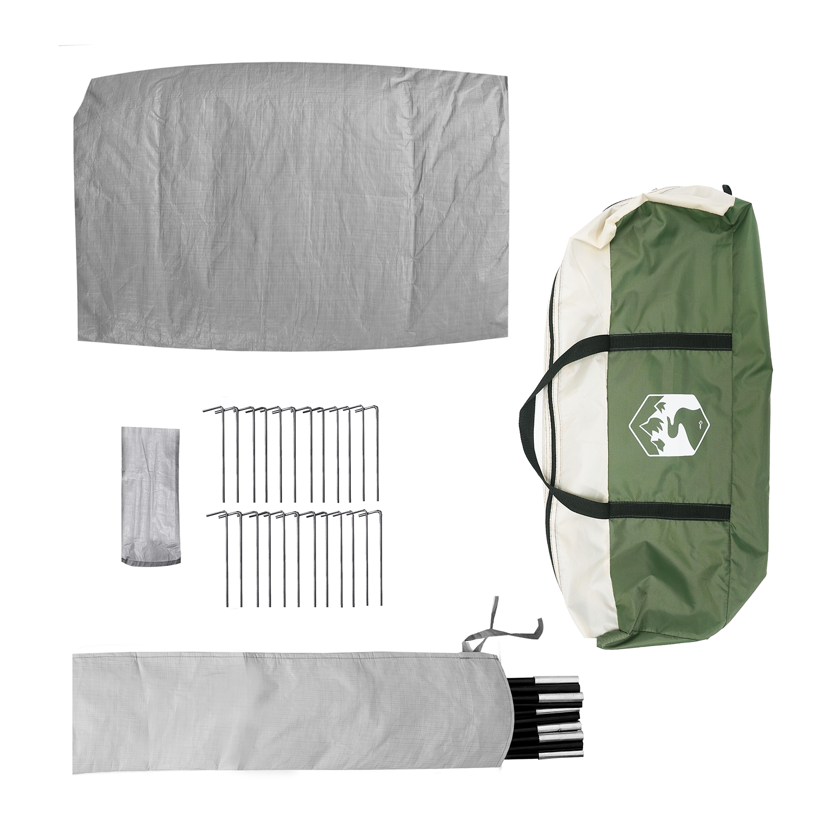 Camping Telt med tak grønn 308 x 268 x 130 cm Polyester