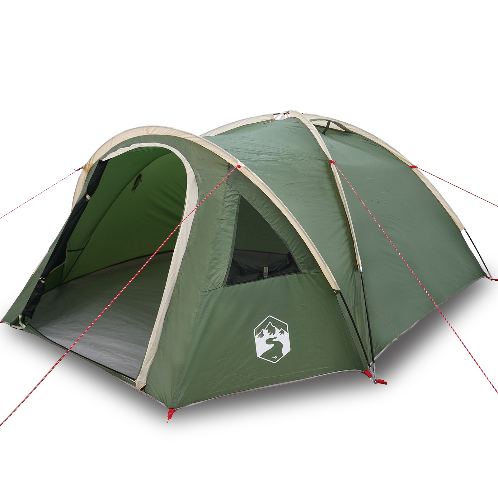 Camping Telt med tak grønn 308 x 268 x 130 cm Polyester