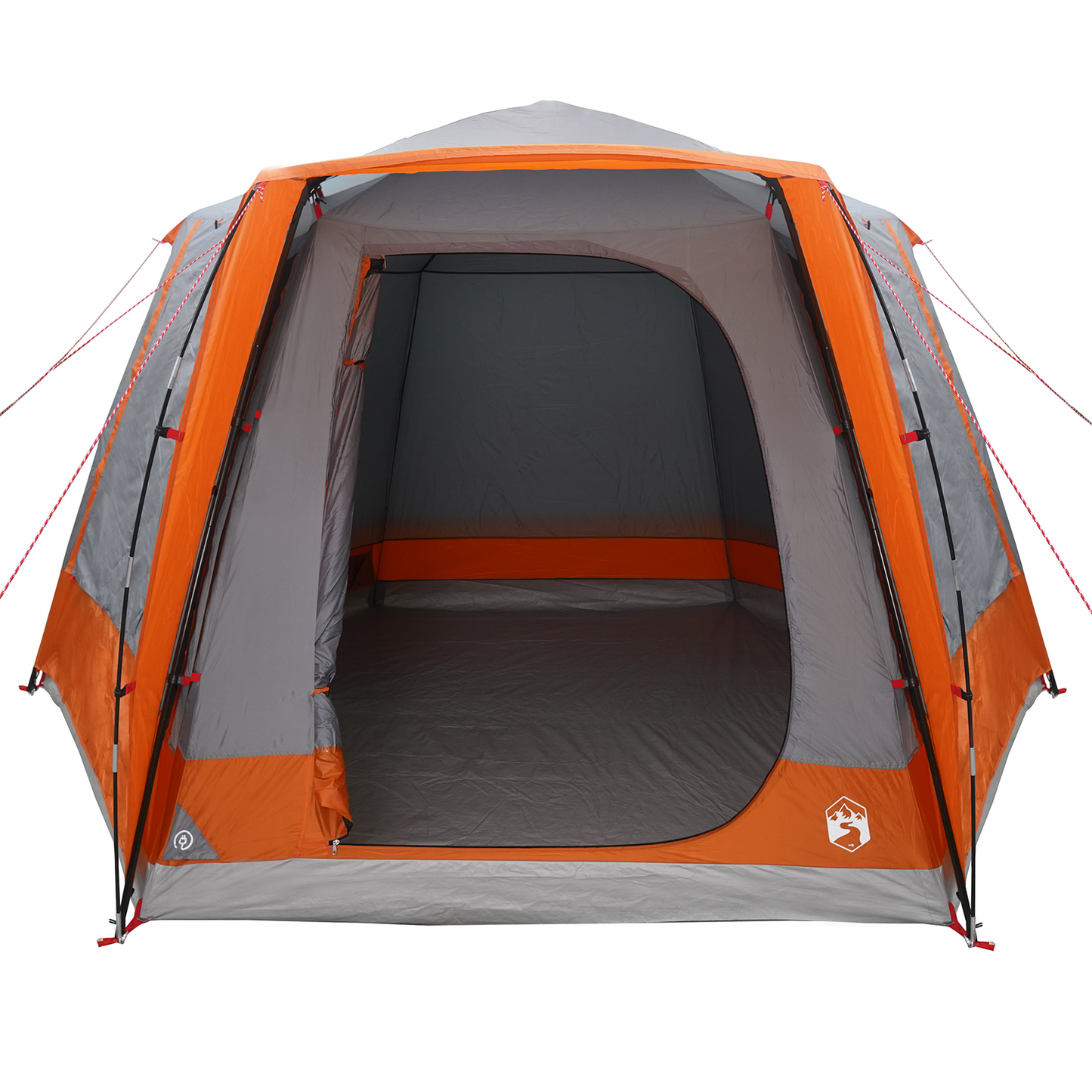 Camping Telt Hytte Grå og oransje 420 x 420 x 227 cm Polyester