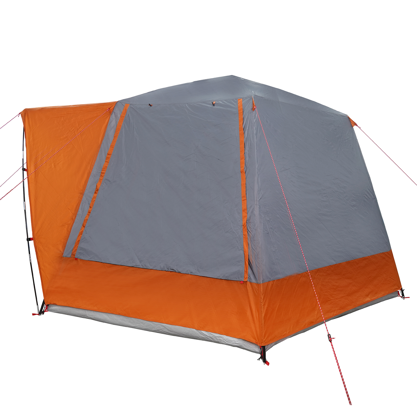 Camping Telt Hytte Grå og oransje 420 x 420 x 227 cm Polyester