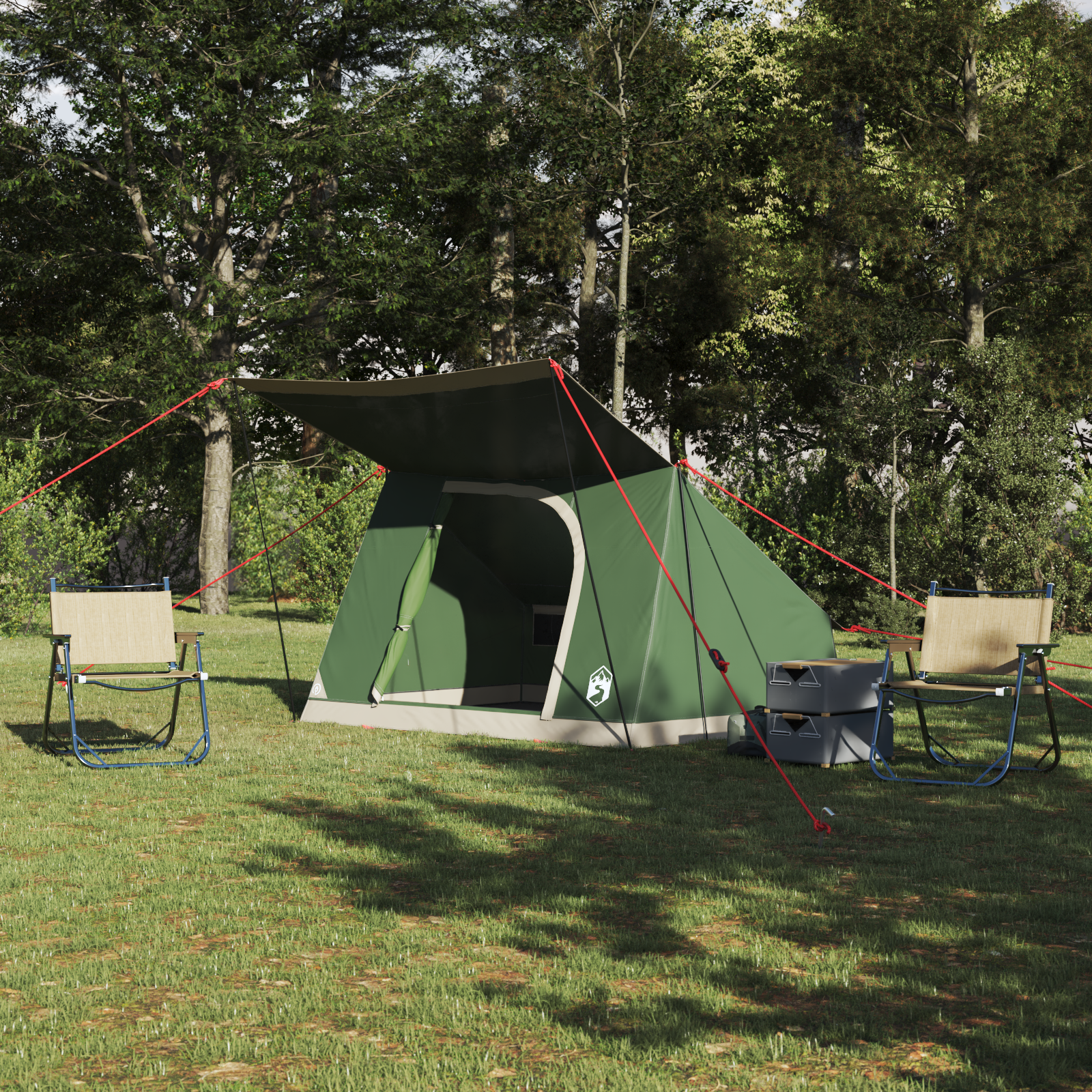 Camping Telt grønn 282 x 225 x 154 cm Polyester
