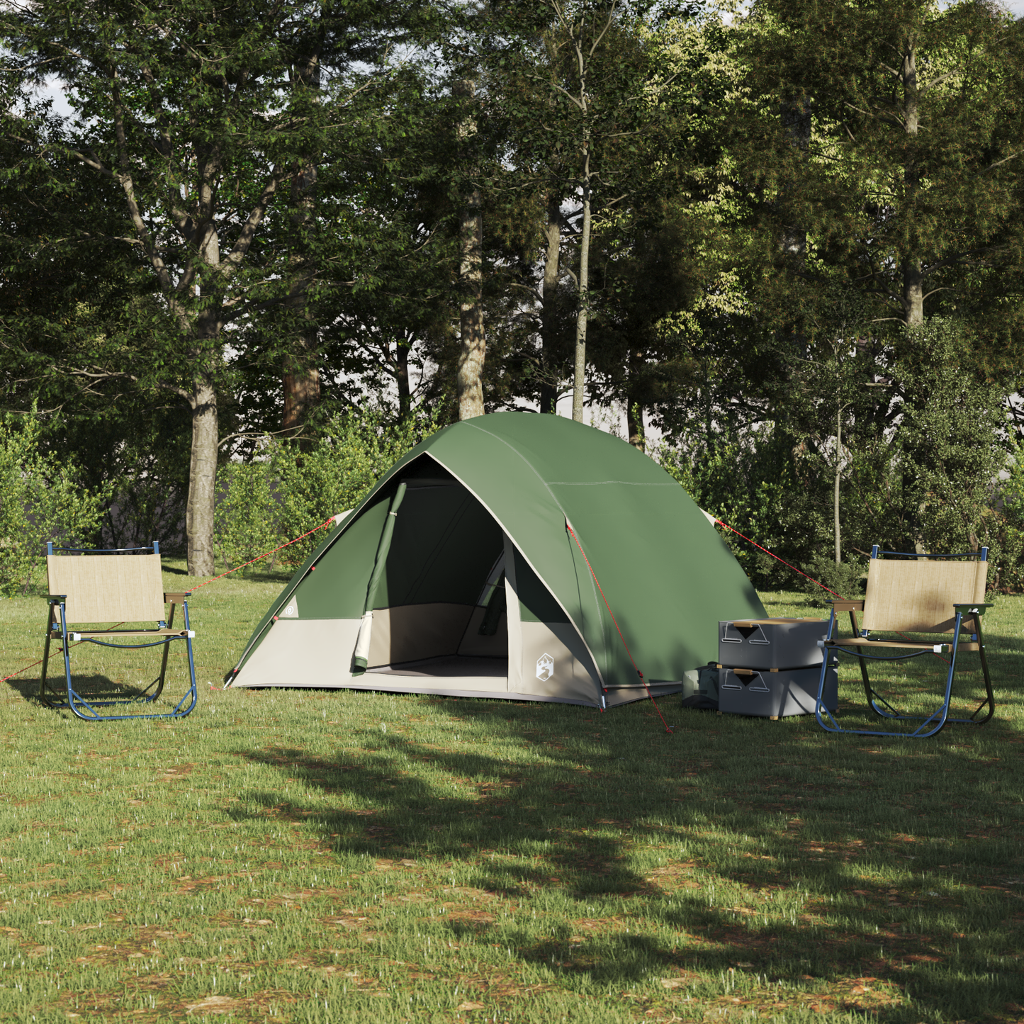 Camping Telt med tak med lagring grønn 275 x 230 x 140 cm taft