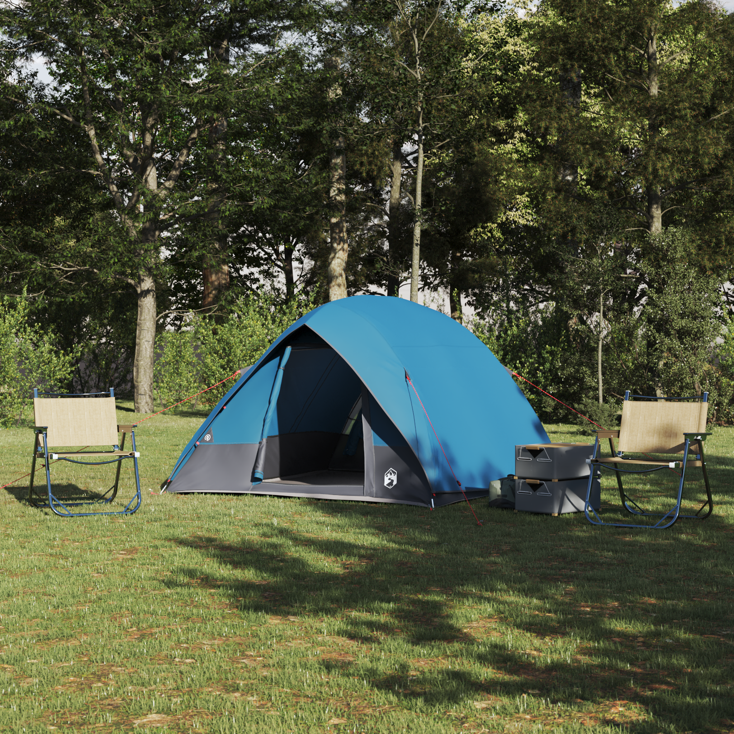 Camping Telt med tak med lagring Blå 275 x 230 x 140 cm taft