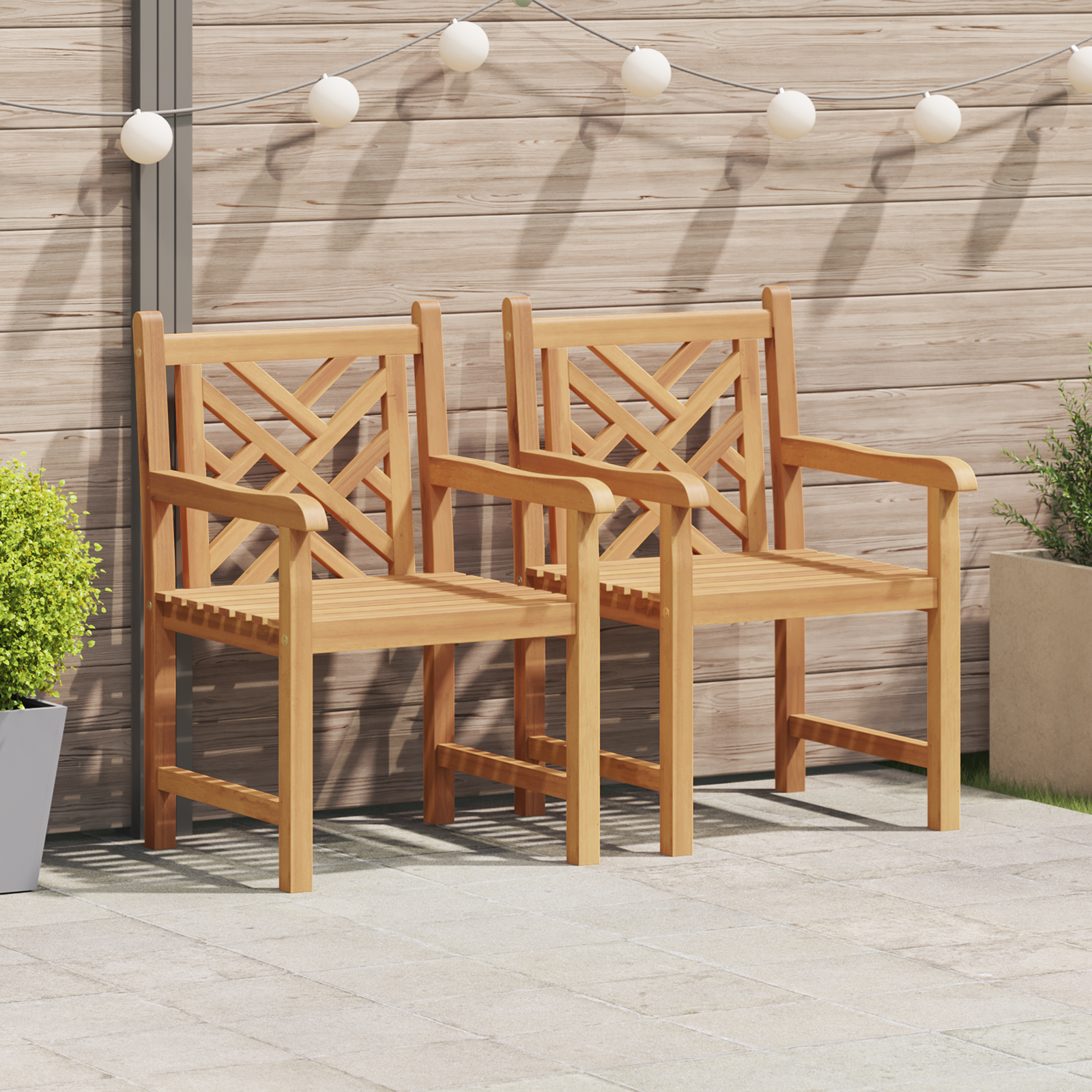 Hagestoler 2 pcs Brun 58 x 60 x 90 cm Heltre teak
