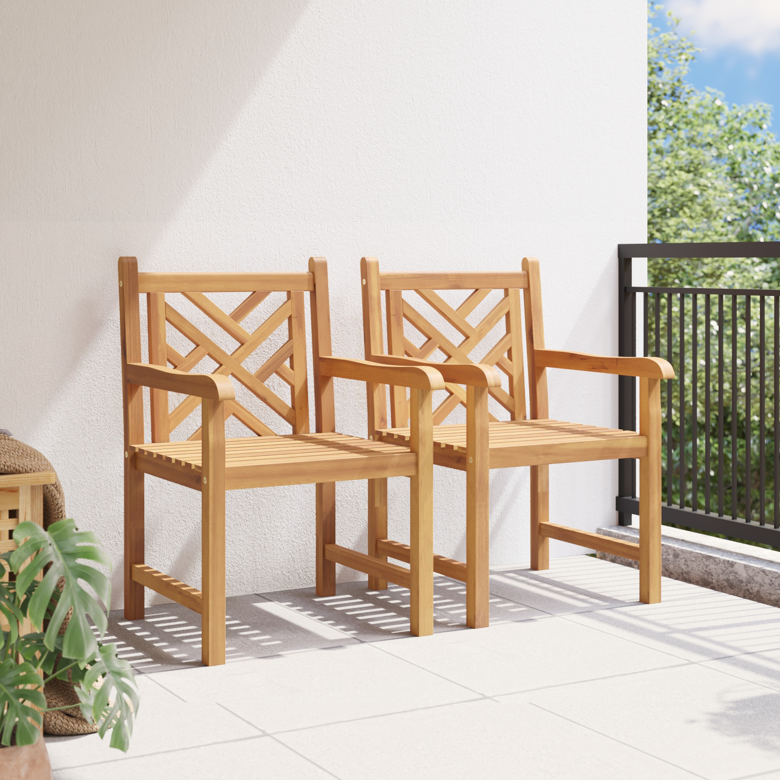 Hagestoler 2 pcs Brun 58 x 60 x 90 cm Heltre teak