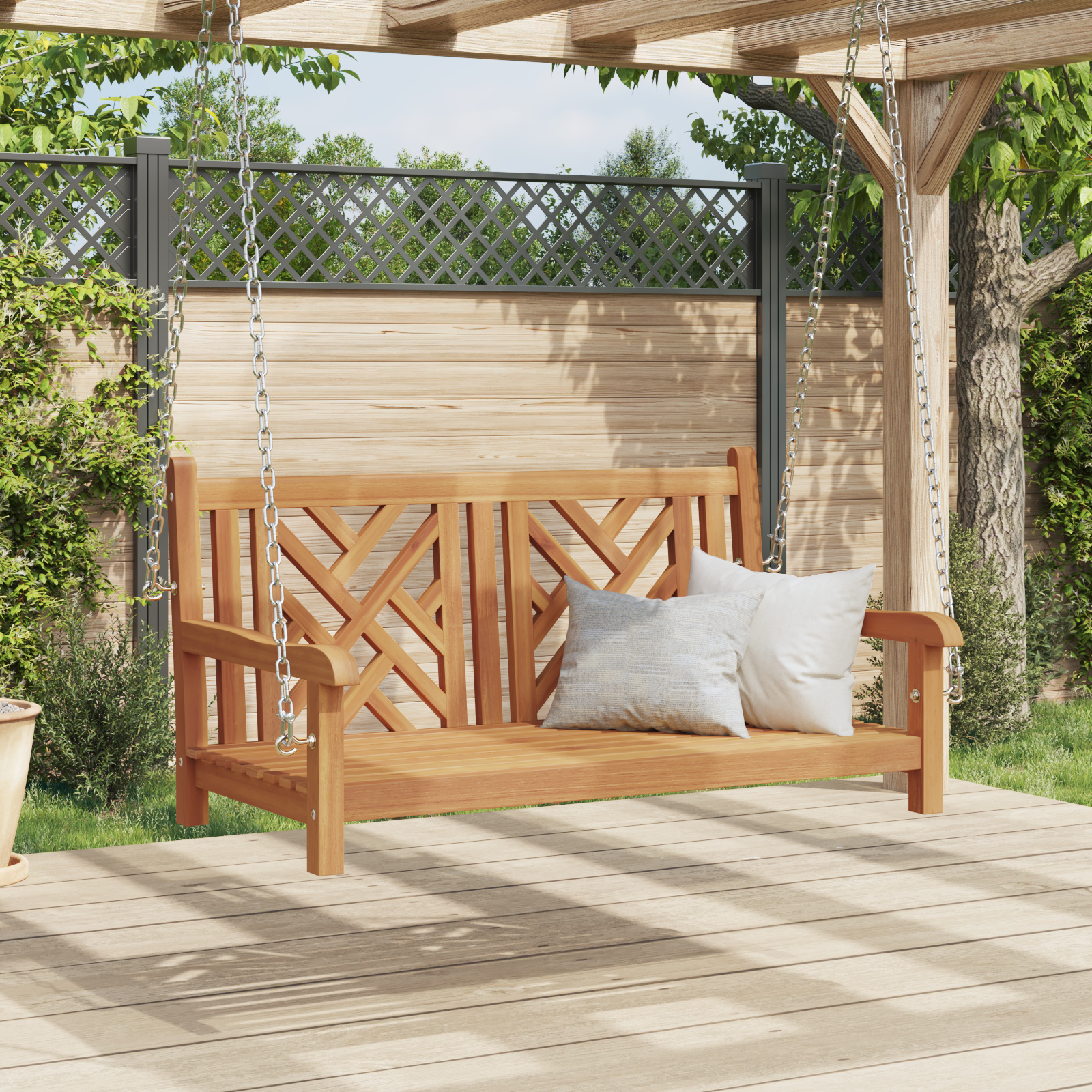 Svingbenk Other Brun 114 x 60 x 64 cm Heltre teak