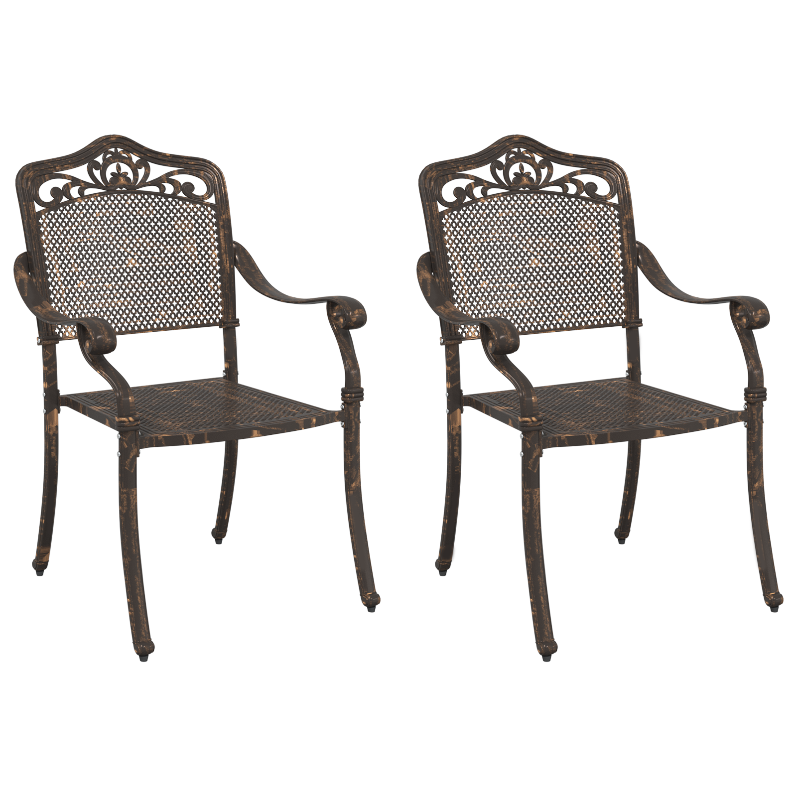 Hage Stol 2 pcs Bronse 55 x 56.5 x 91cm Aluminium