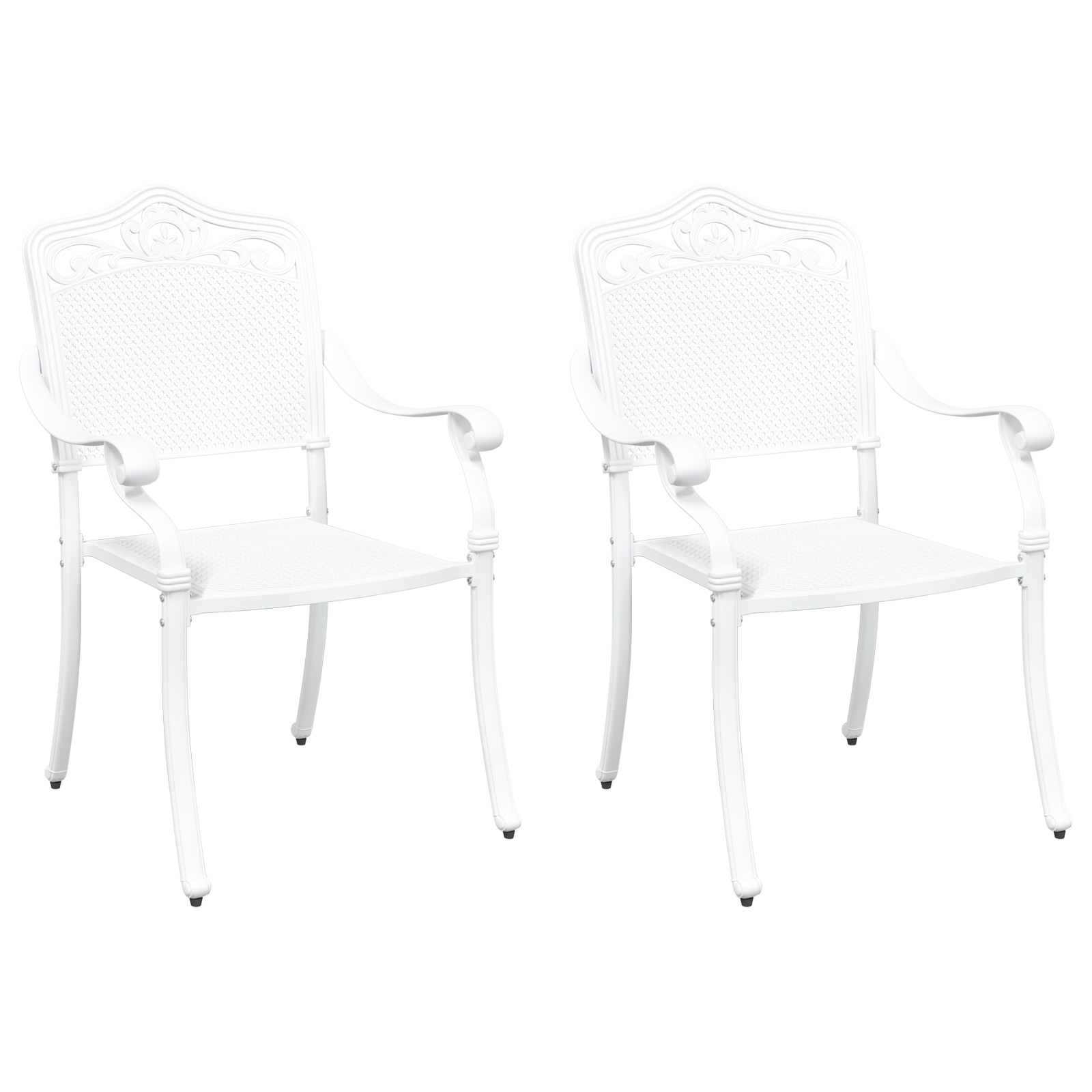 Hage Stol 2 pcs Hvit 55 x 56.5 x 91cm Aluminium