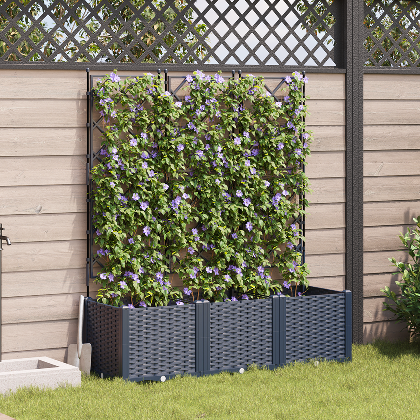 Hageblomsterpotte 3 stk. Grå 120 x 40 x 143 cm PP