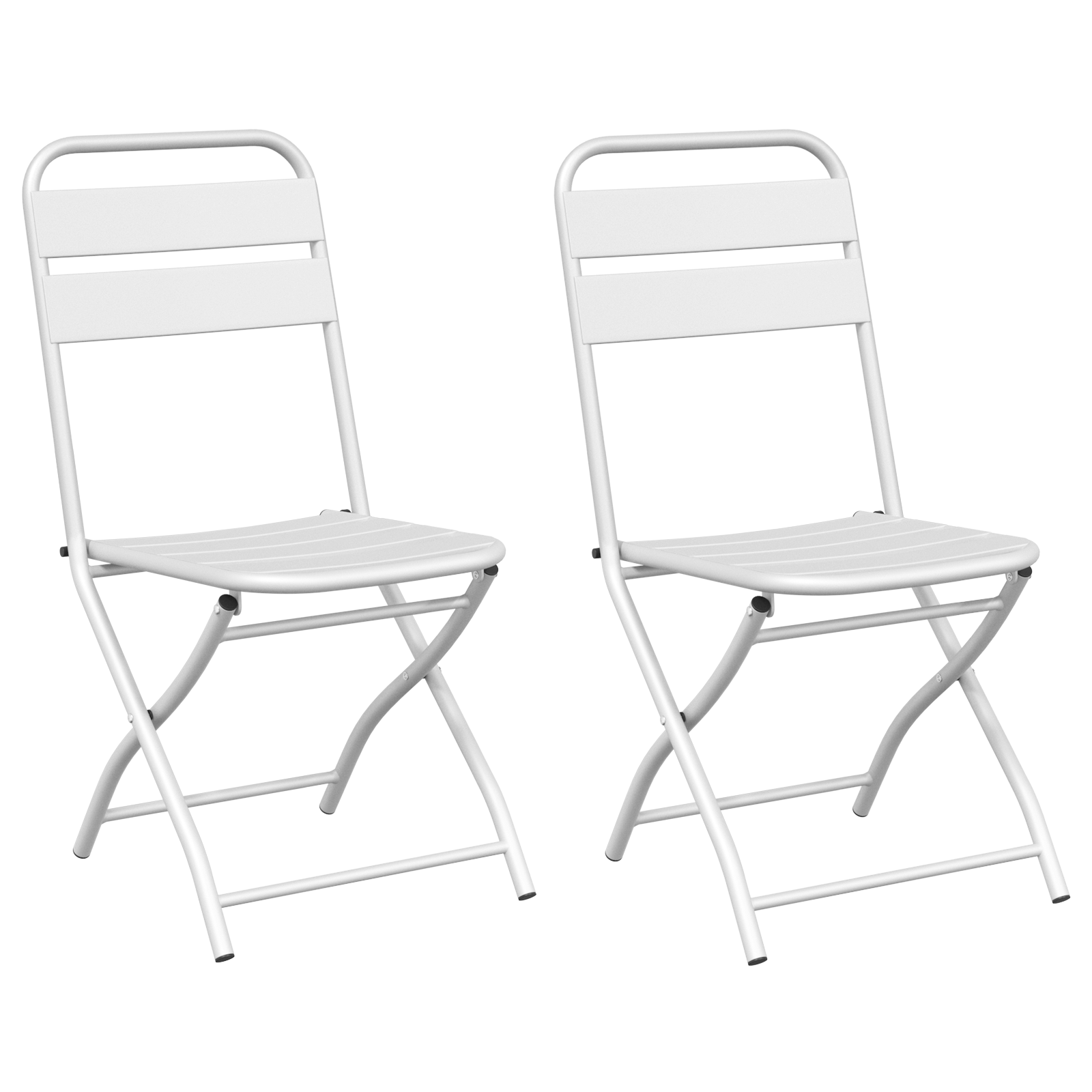Hage Folding Stol 2 pcs Hvit 55 x 56.5 x 91cm Stål