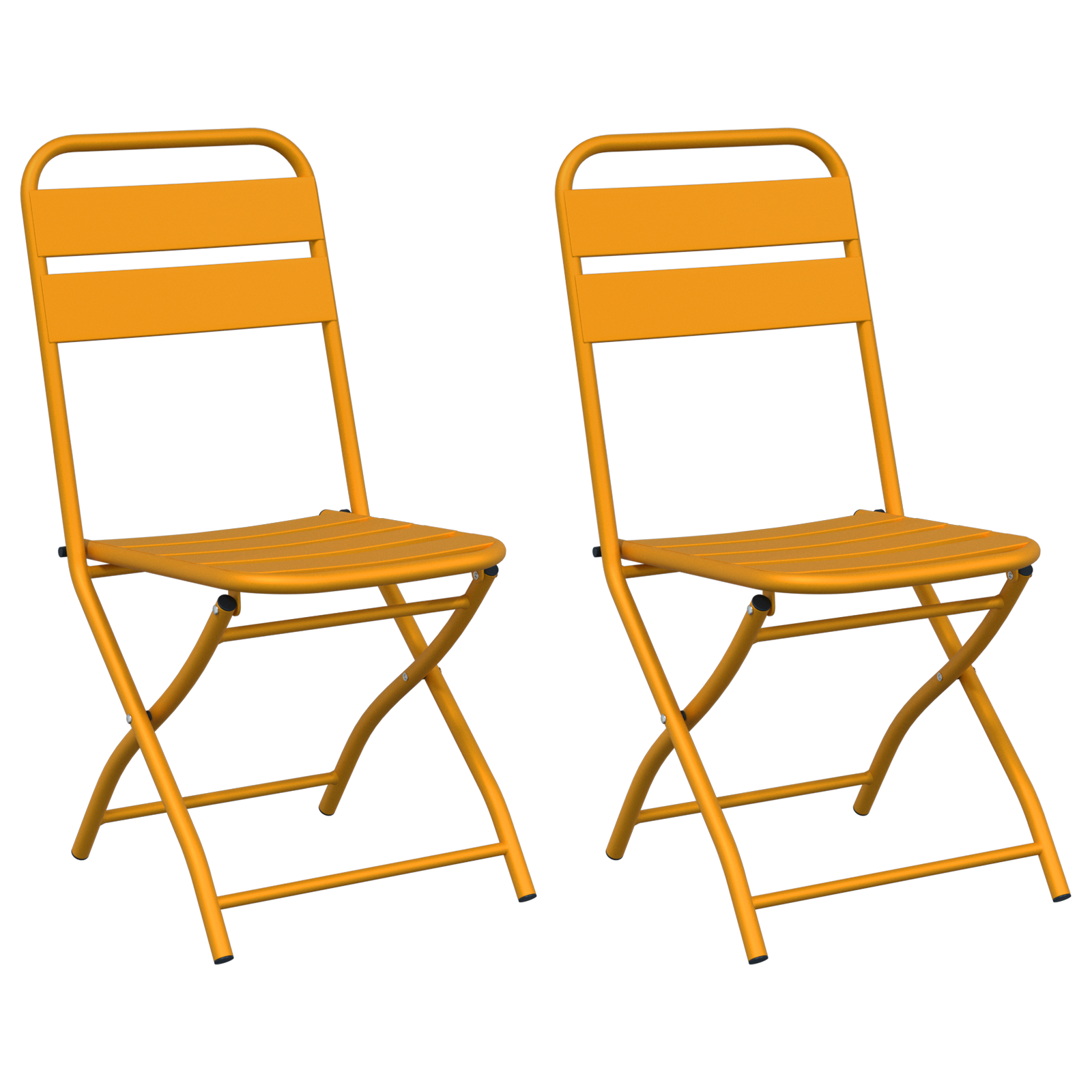 Hage Folding Stol 2 pcs Sennepsgul 55 x 56.5 x 91cm Stål