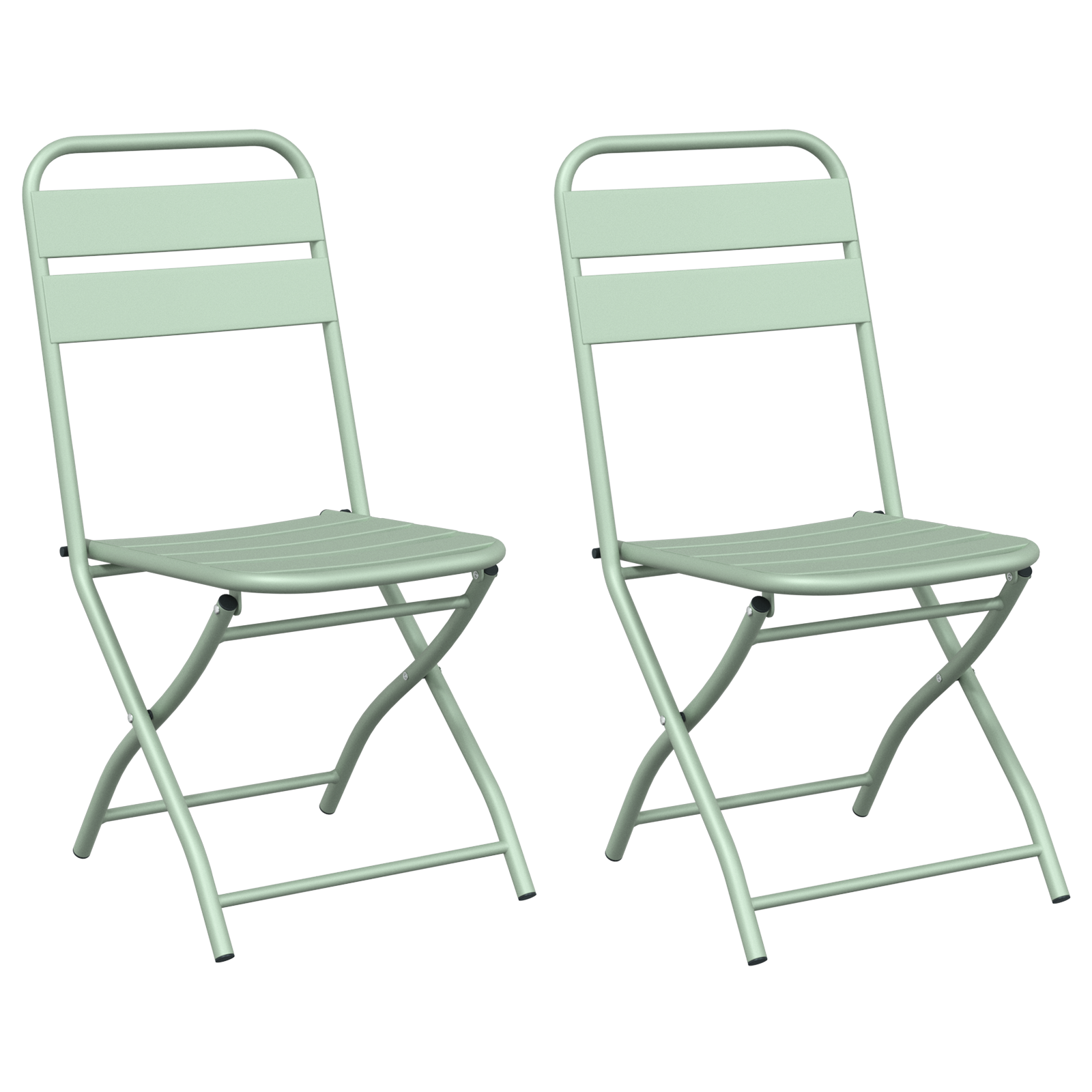 Hage Folding Stol 2 pcs grønn 55 x 56.5 x 91cm Stål