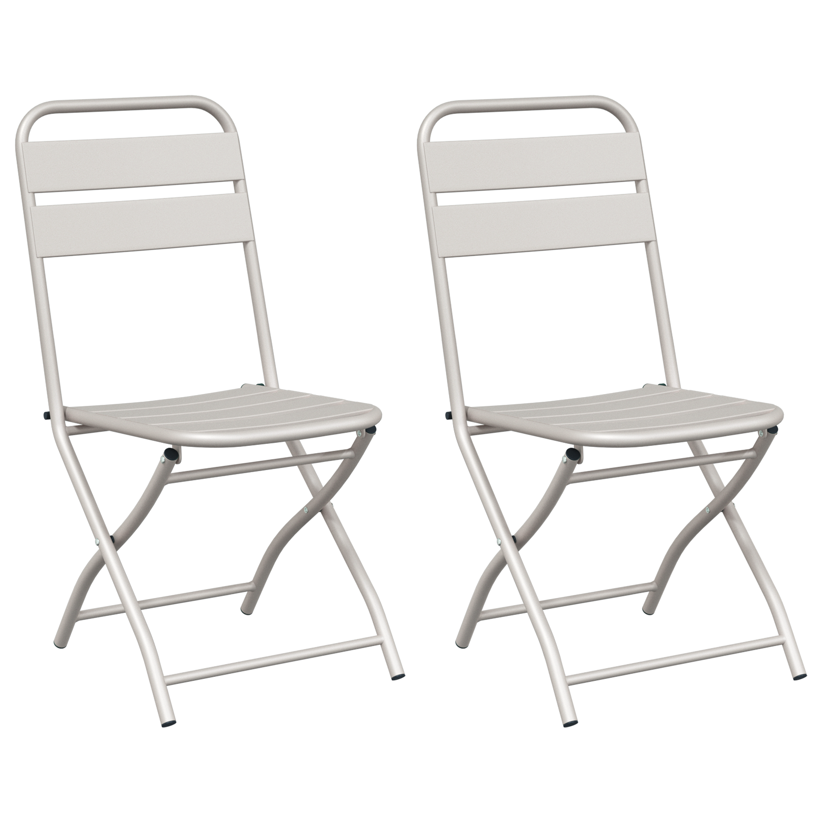 Hage Folding Stol 2 pcs Beige 55 x 56.5 x 91cm Stål