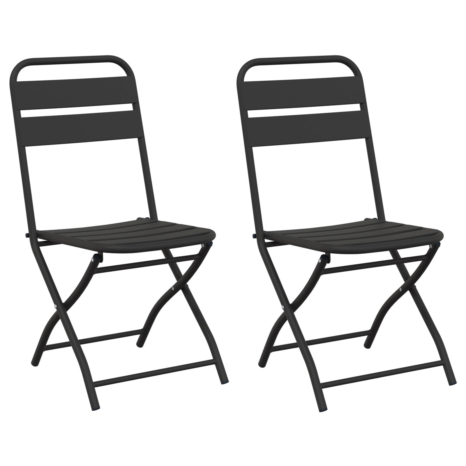Hage Folding Stol 2 pcs Antrasitt 55 x 56.5 x 91cm Stål
