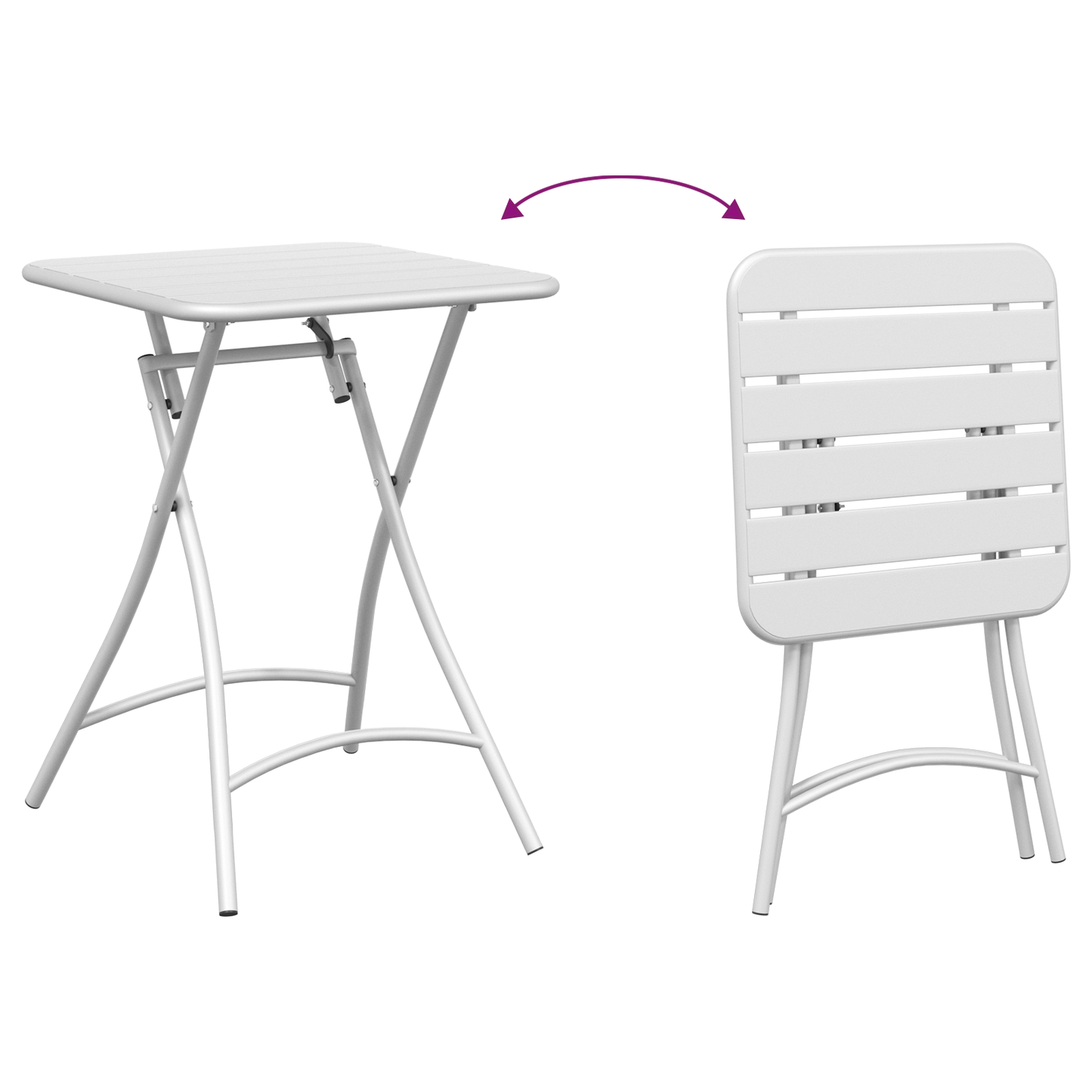 Bistrobord Hvit 55 x 55 x 72,5 cm Pulverlakkert stål