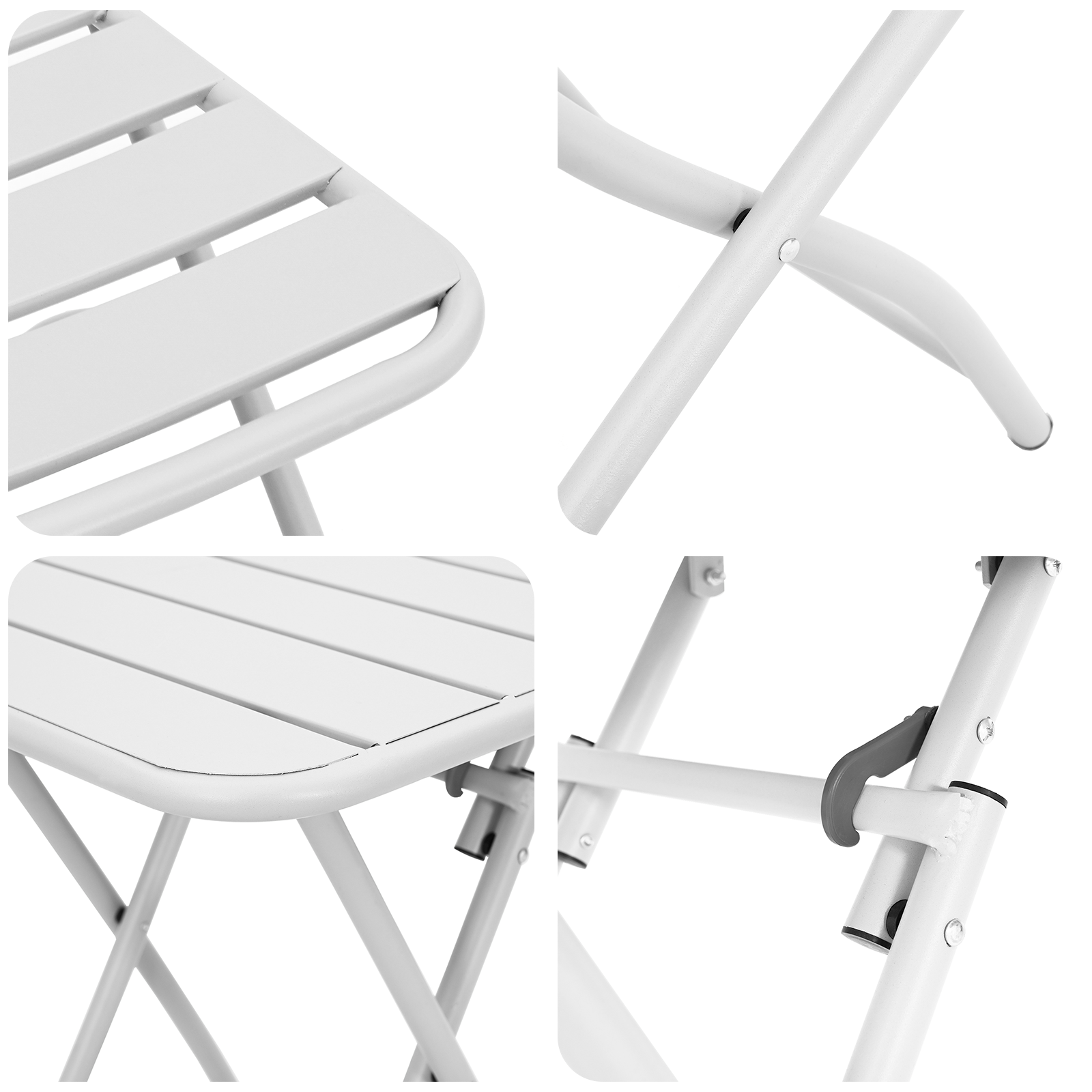 Bistrosett 3 pcs Hvit Stål