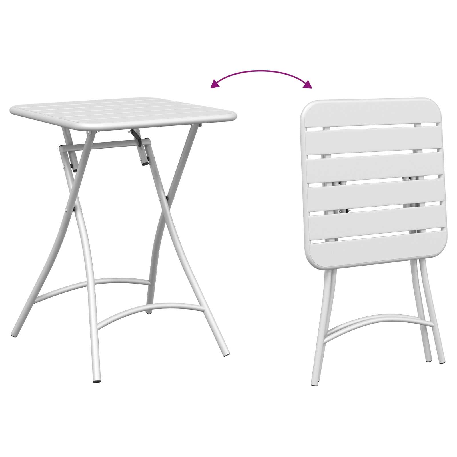 Bistrosett 3 pcs Hvit Stål