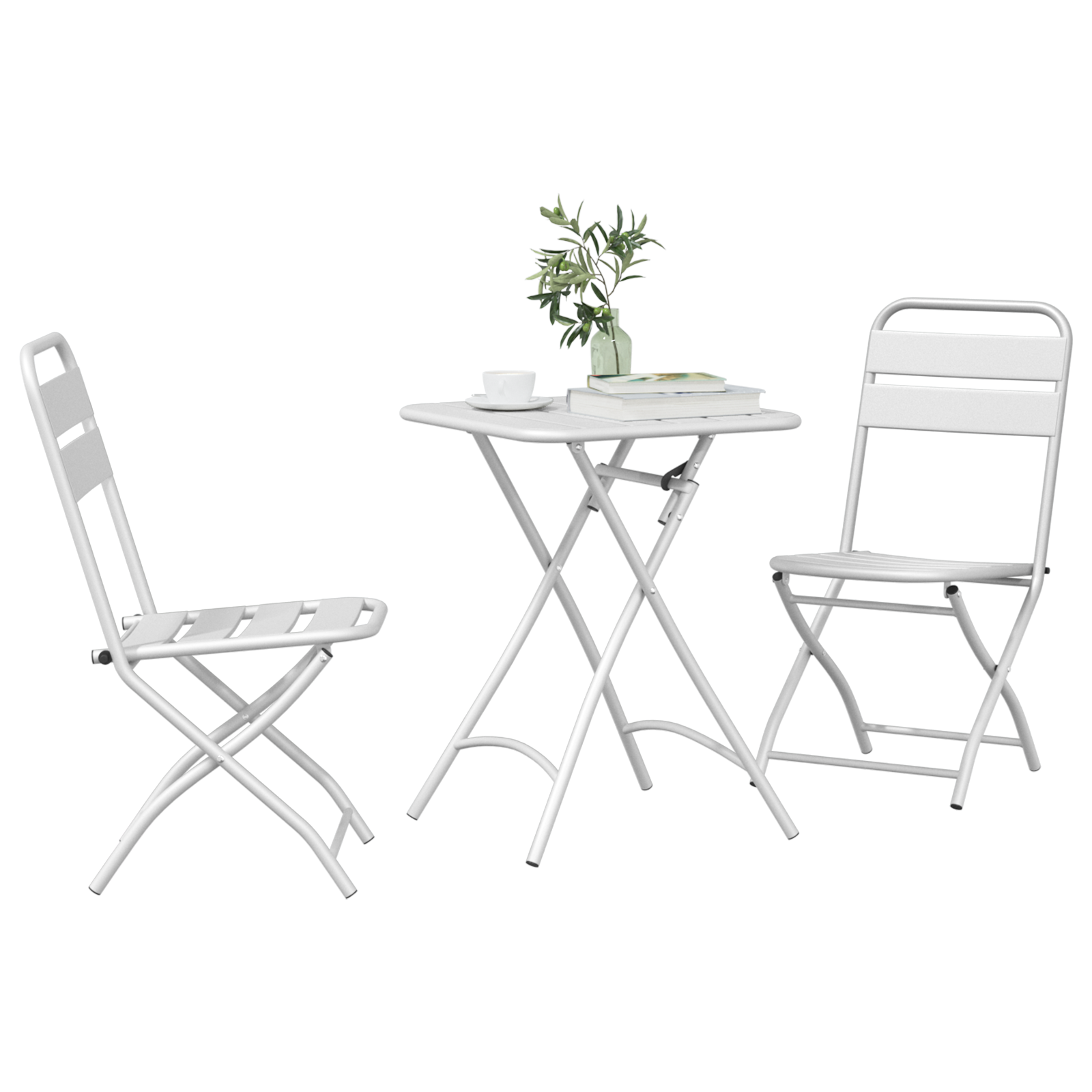 Bistrosett 3 pcs Hvit Stål