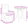 Bistrosett 3 pcs Lys Mynte Stål