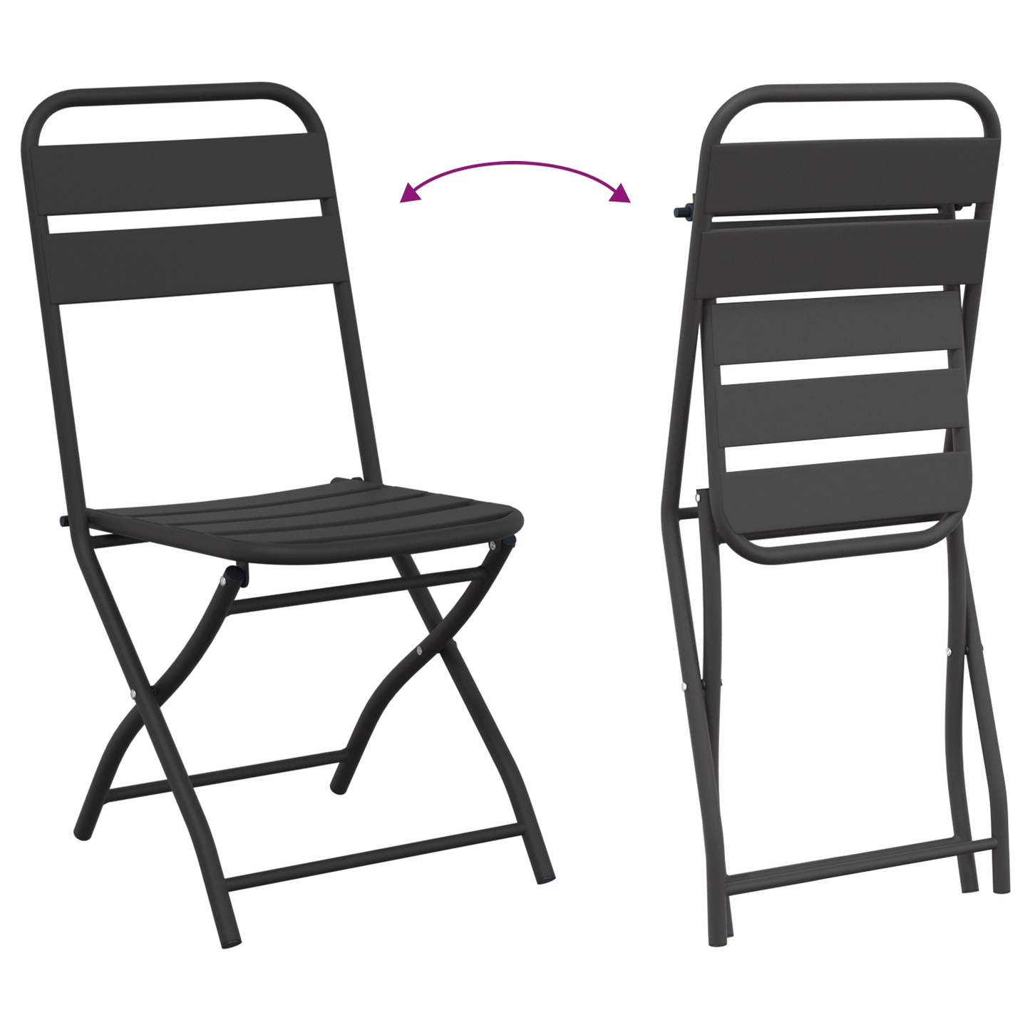 Bistrosett 3 pcs Antrasitt Stål