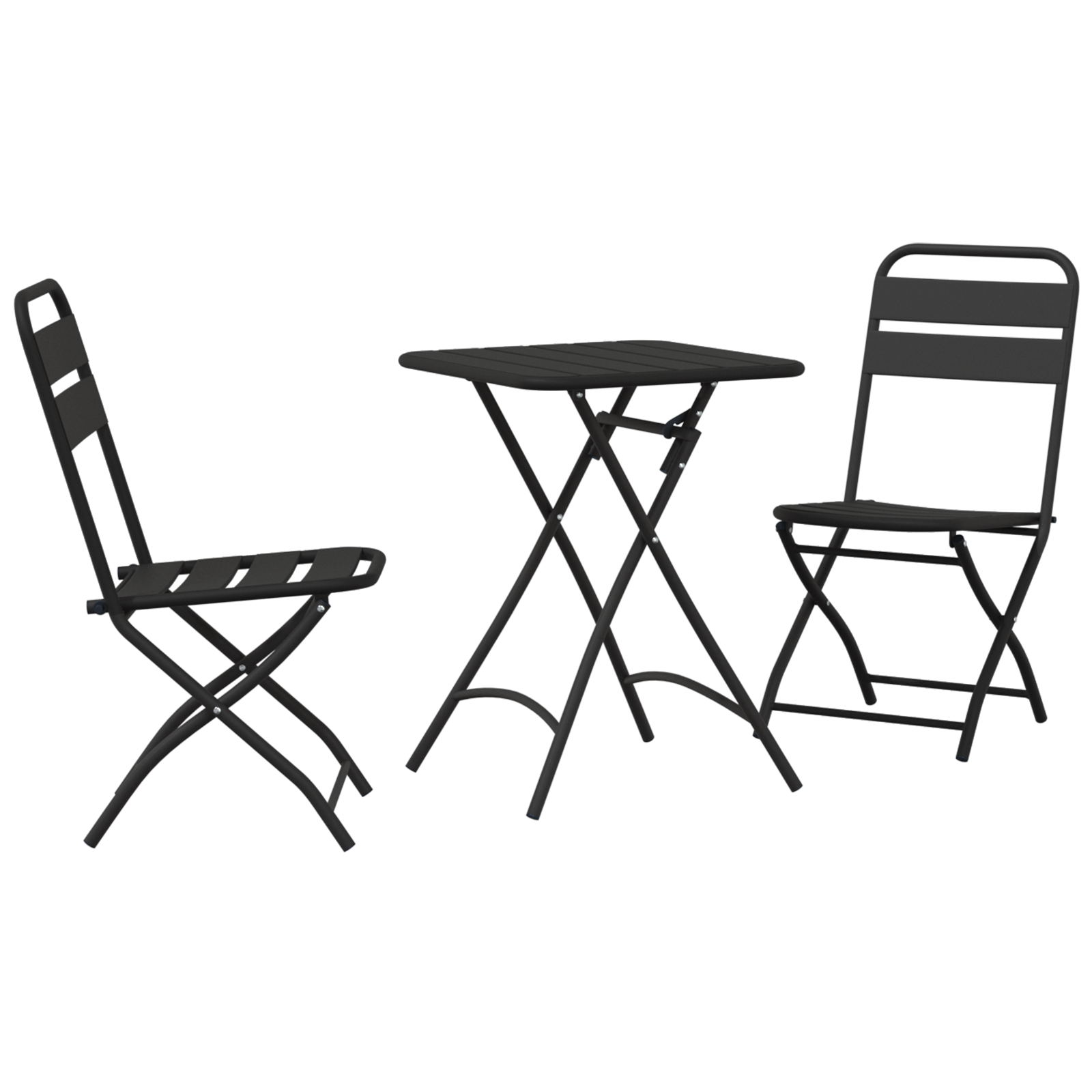 Bistrosett 3 pcs Antrasitt Stål