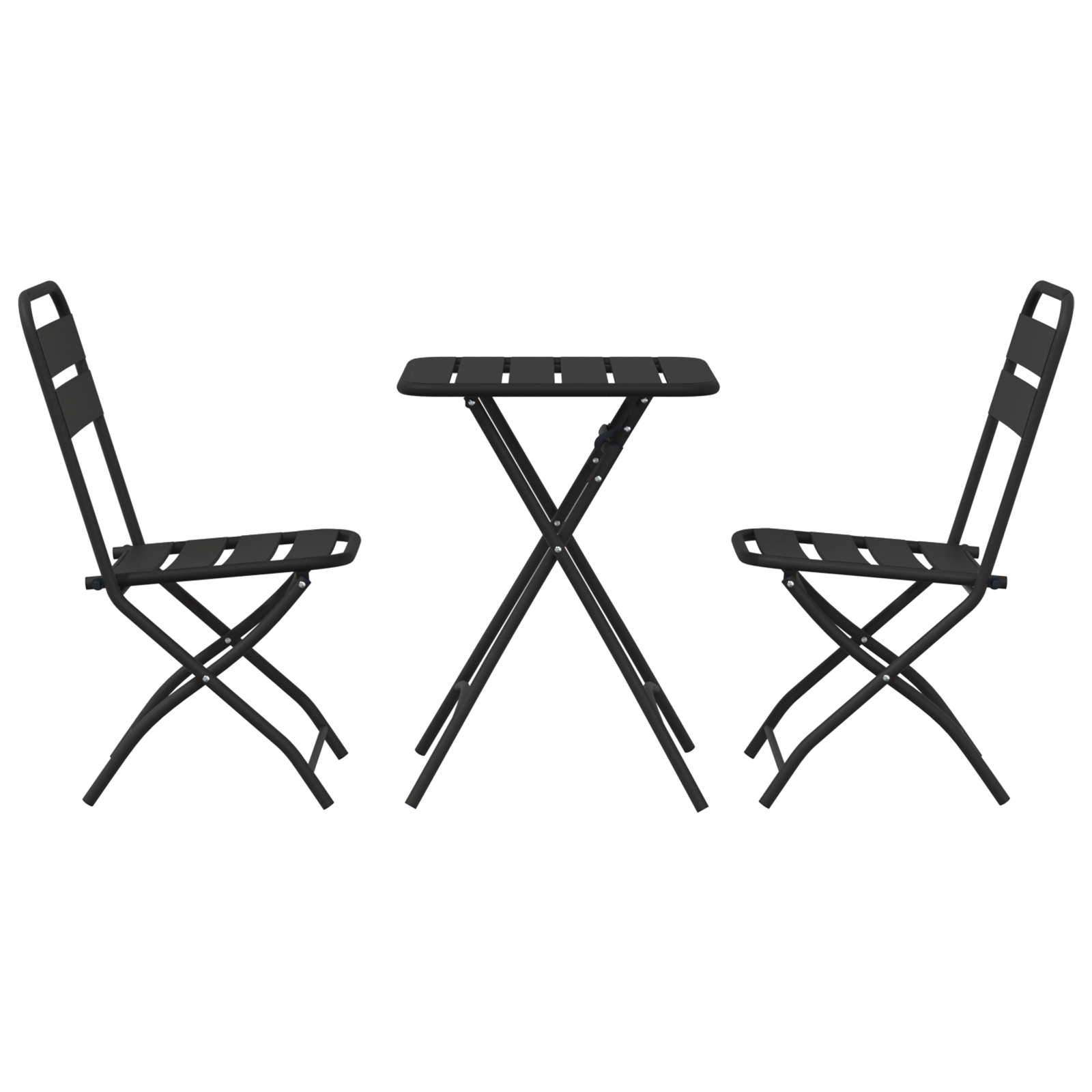 Bistrosett 3 pcs Antrasitt Stål