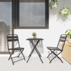 Bistrosett 3 pcs Antrasitt Stål