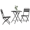 Bistrosett 3 pcs Antrasitt Stål