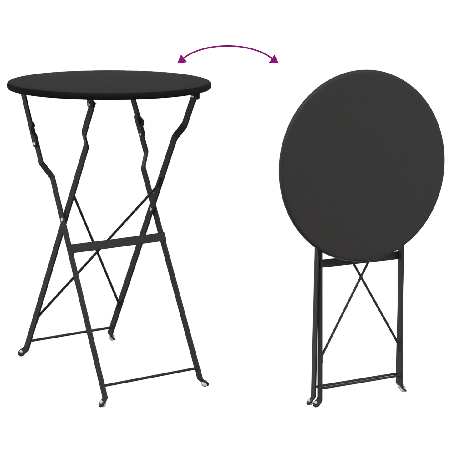 Bistrobord Antrasitt Ø 50 x 71 cm Pulverlakkert stål