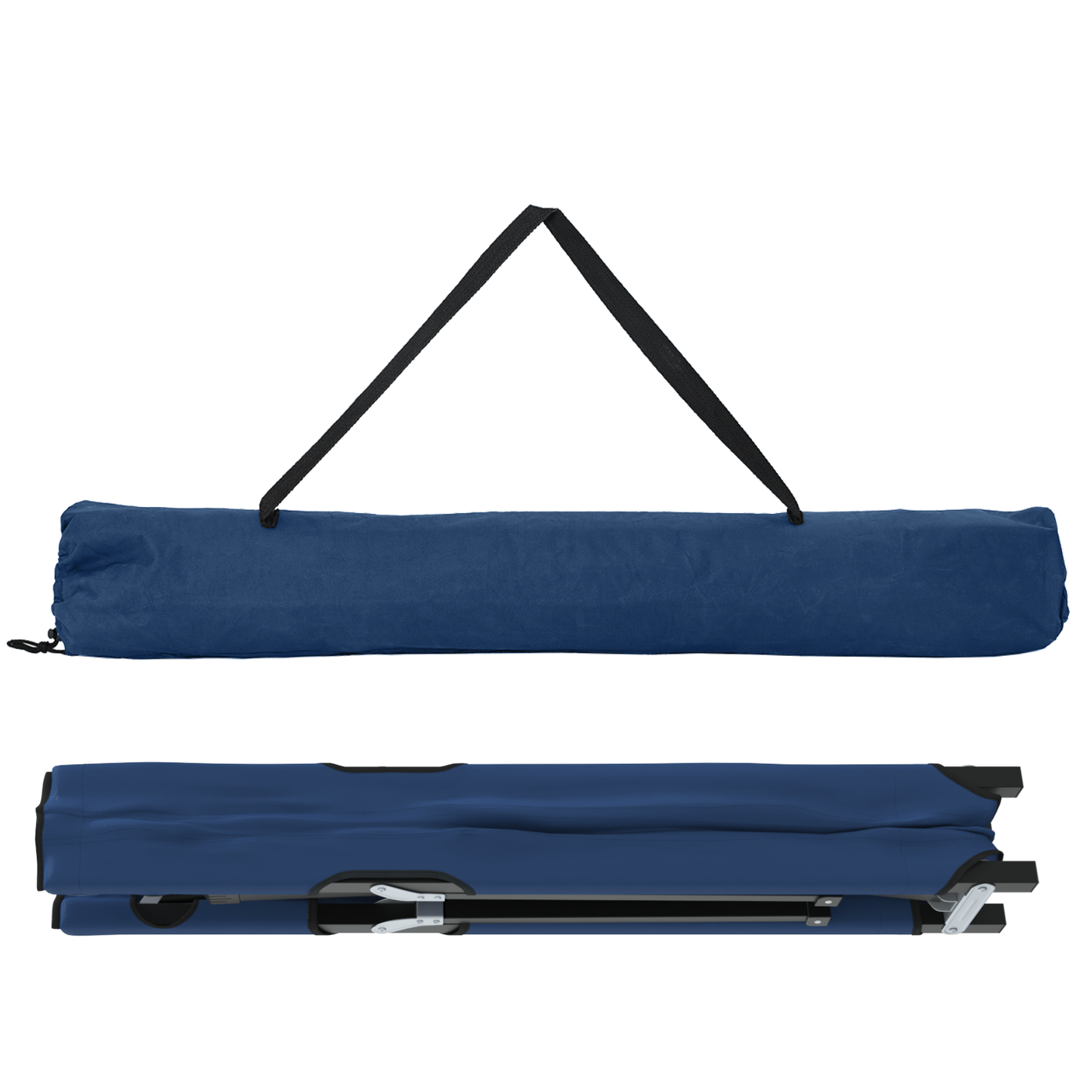 Sammenleggbar camping seng 2 pcs Blå 206 x 76 x 74 cm