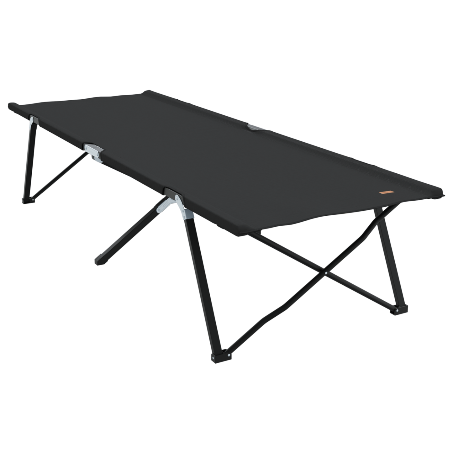 Sammenleggbar camping seng 2 pcs Svart 206 x 76 x 74 cm