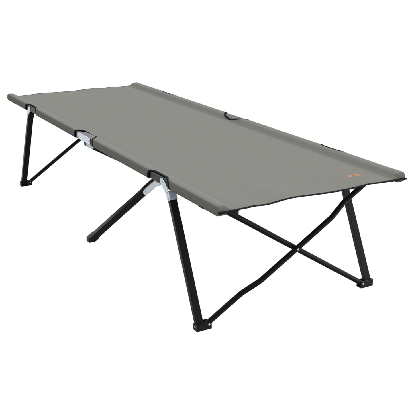 Sammenleggbar camping seng 2 pcs Grå 206 x 76 x 74 cm