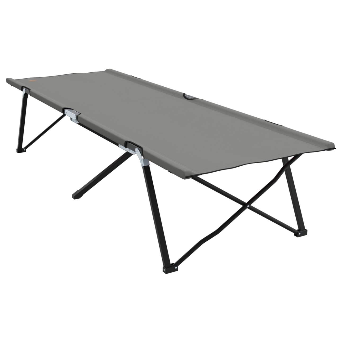 Sammenleggbar camping seng 2 pcs Grå 206 x 76 x 74 cm