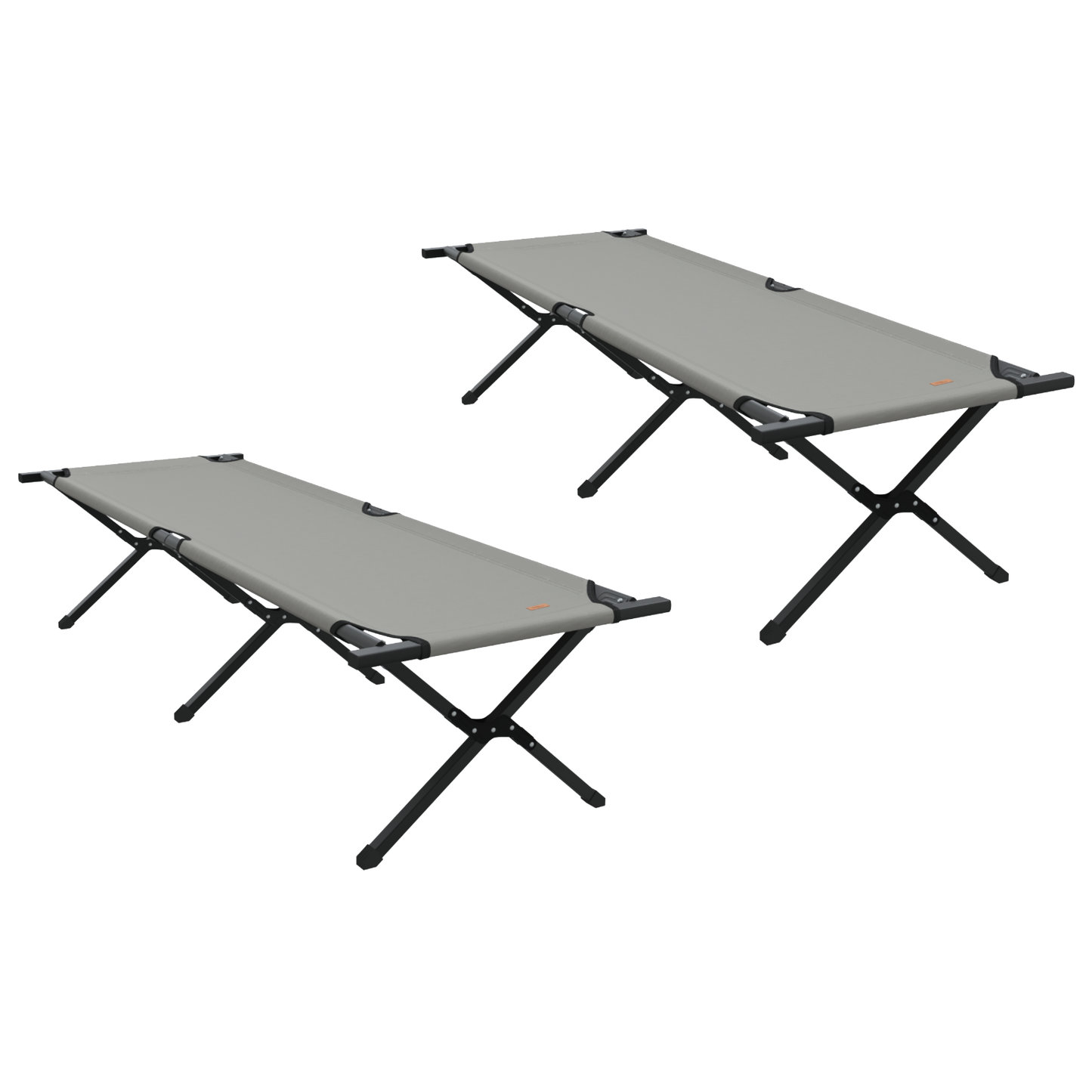 Sammenleggbar camping seng 2 pcs Grå 193 x 69 x 45 cm