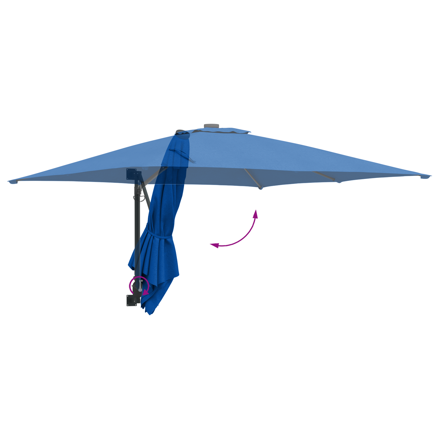 Hageparasol Azurblå 248,5 x 247,5 x 160 cm Polyester og stål