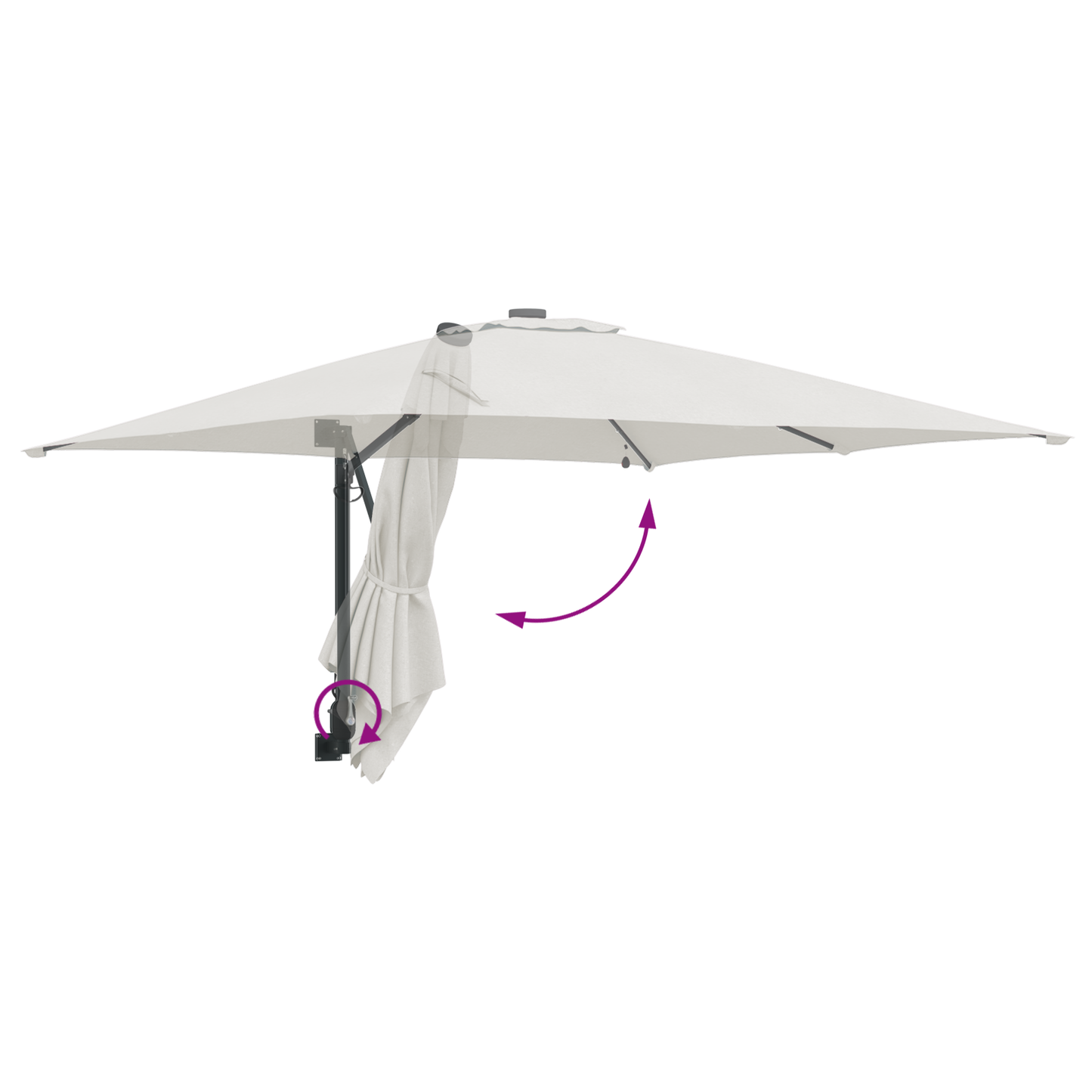 Hageparasol sand 248,5 x 247,5 x 160 cm Polyester og stål
