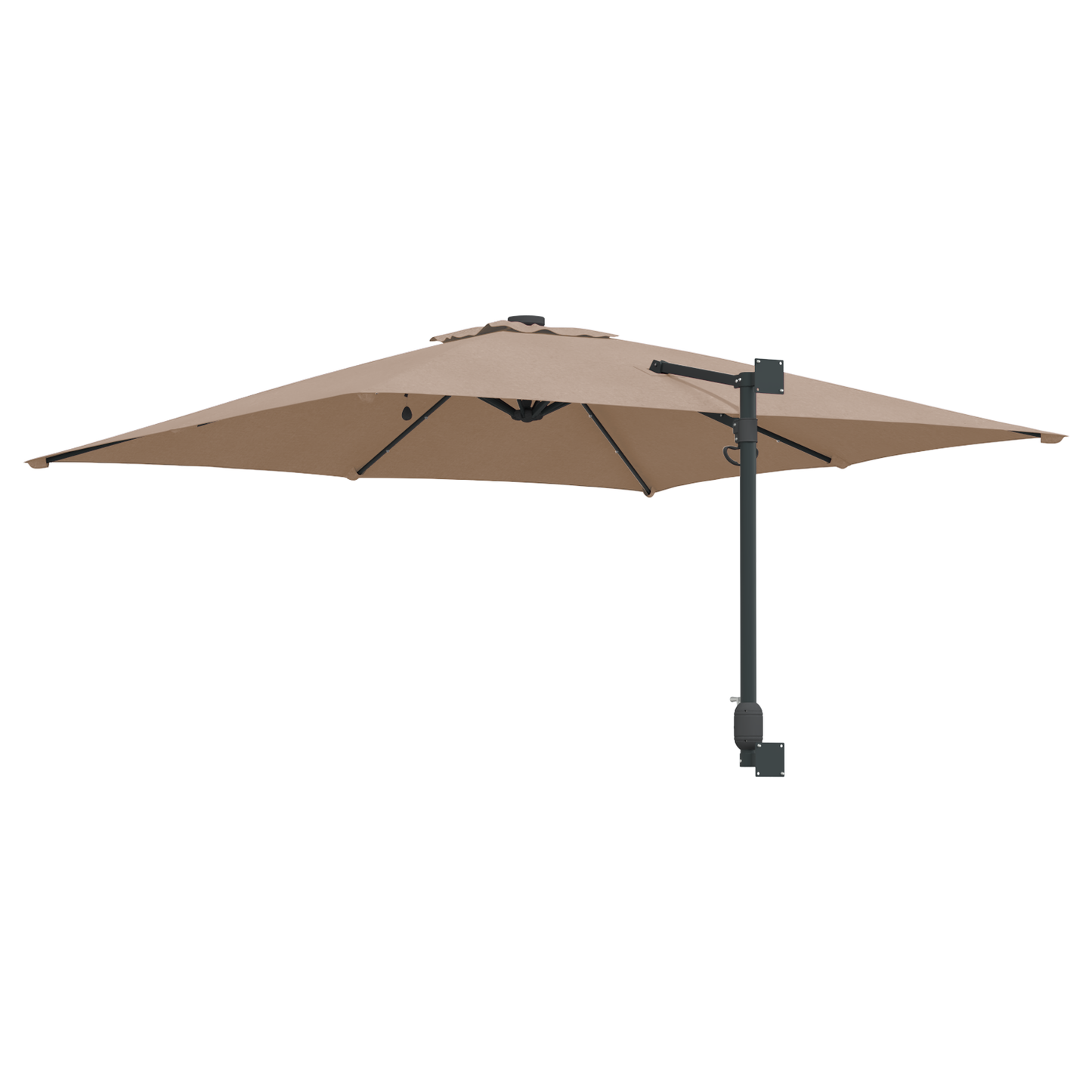 Hageparasol Gråbrun 248,5 x 247,5 x 160 cm Polyester og stål