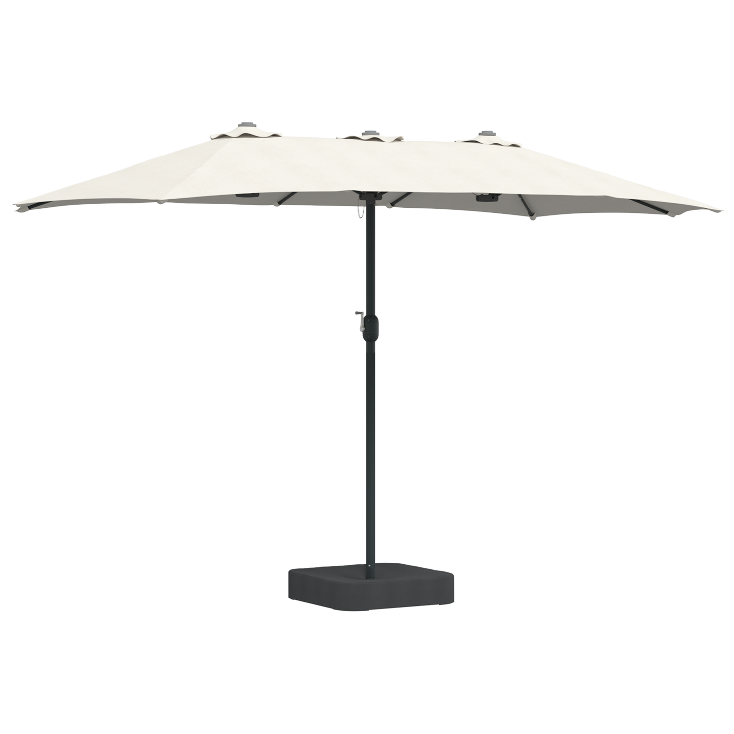 Hageparasol Sand og Antrasitt 385 x 209 x 244 cm Polyester
