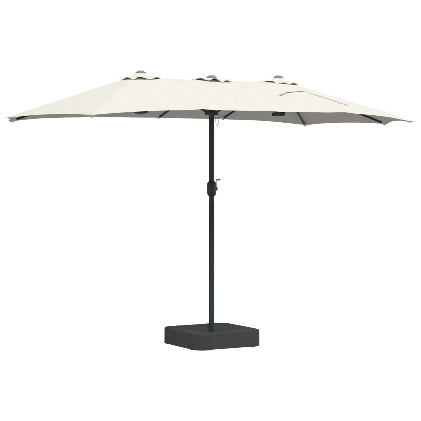 Hageparasol Sand og Antrasitt 385 x 209 x 244 cm Polyester