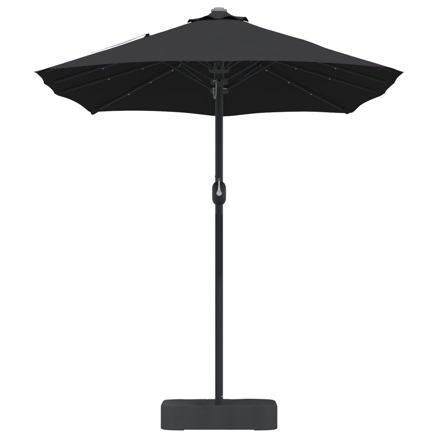 Hageparasol Svart 385 x 209 x 244 cm Polyester