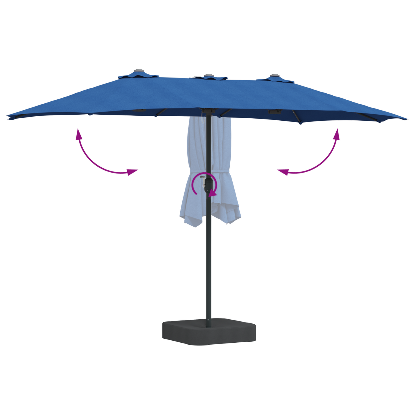Hageparasol Azurblå 385 x 209 x 244 cm Polyester