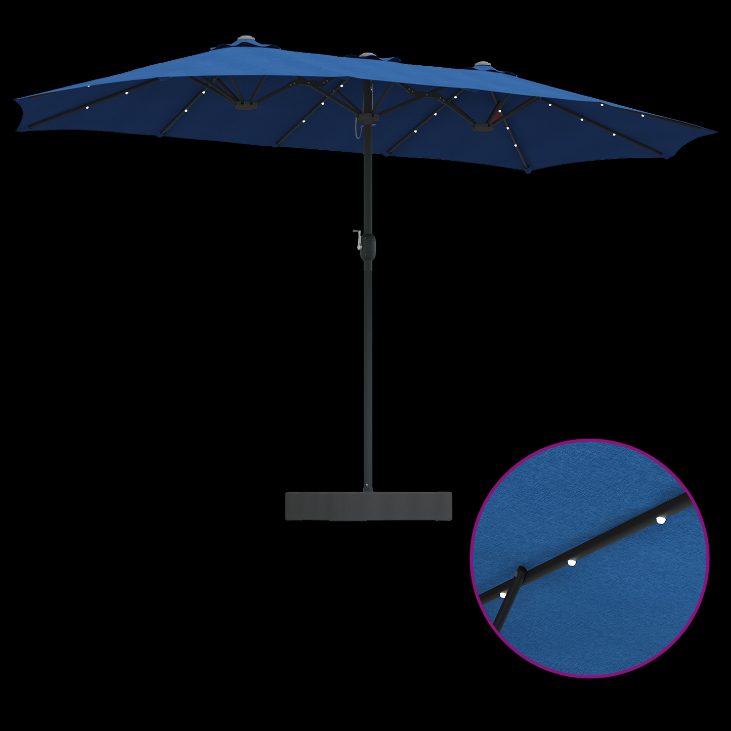 Hageparasol Azurblå 385 x 209 x 244 cm Polyester
