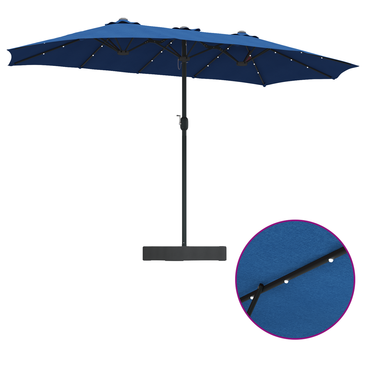 Hageparasol Azurblå 385 x 209 x 244 cm Polyester