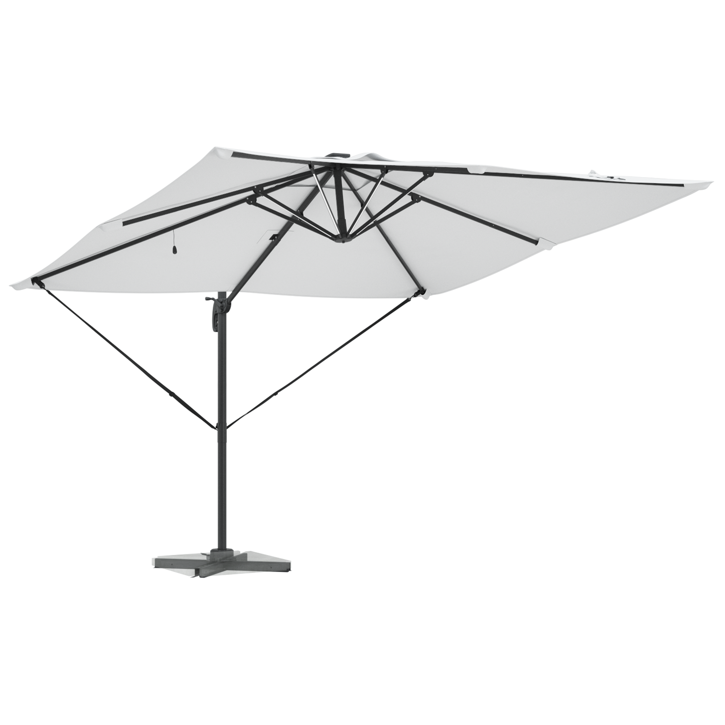 Parasoll sand 286 x 284 x 270 cm Aluminium og polyester