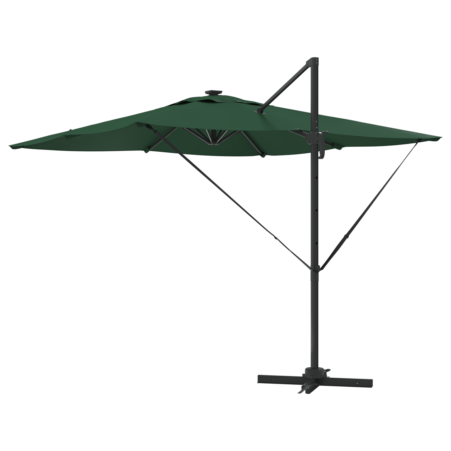 Parasoll grønn 286 x 284 x 270 cm Aluminium og polyester