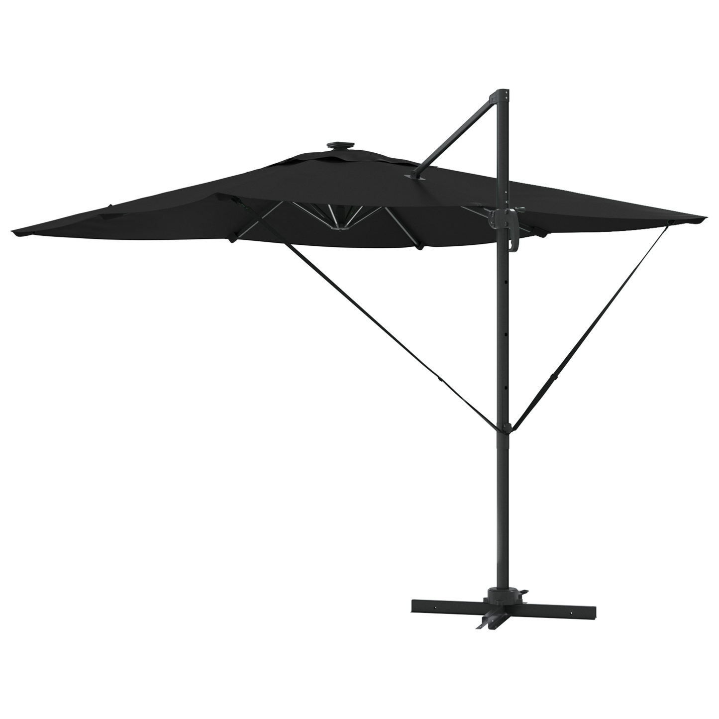 Parasoll Svart 286 x 284 x 270 cm Aluminium og polyester