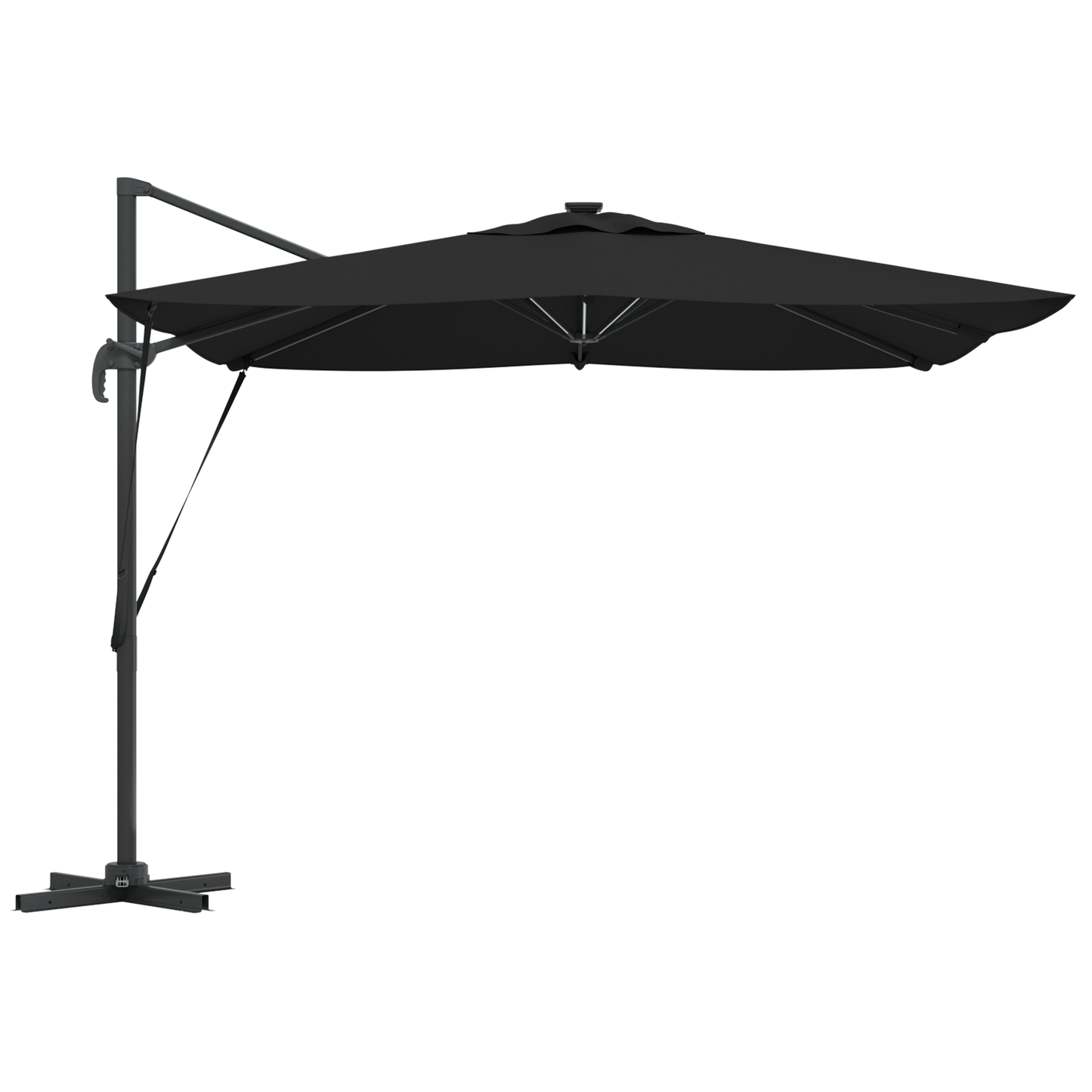 Parasoll Svart 286 x 284 x 270 cm Aluminium og polyester