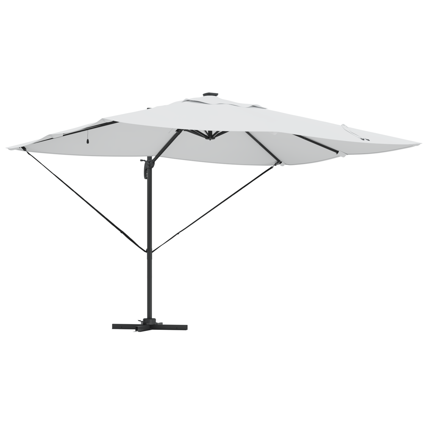 Parasoll med lås sand 352 x 251 x 265 cm Polyester og aluminium