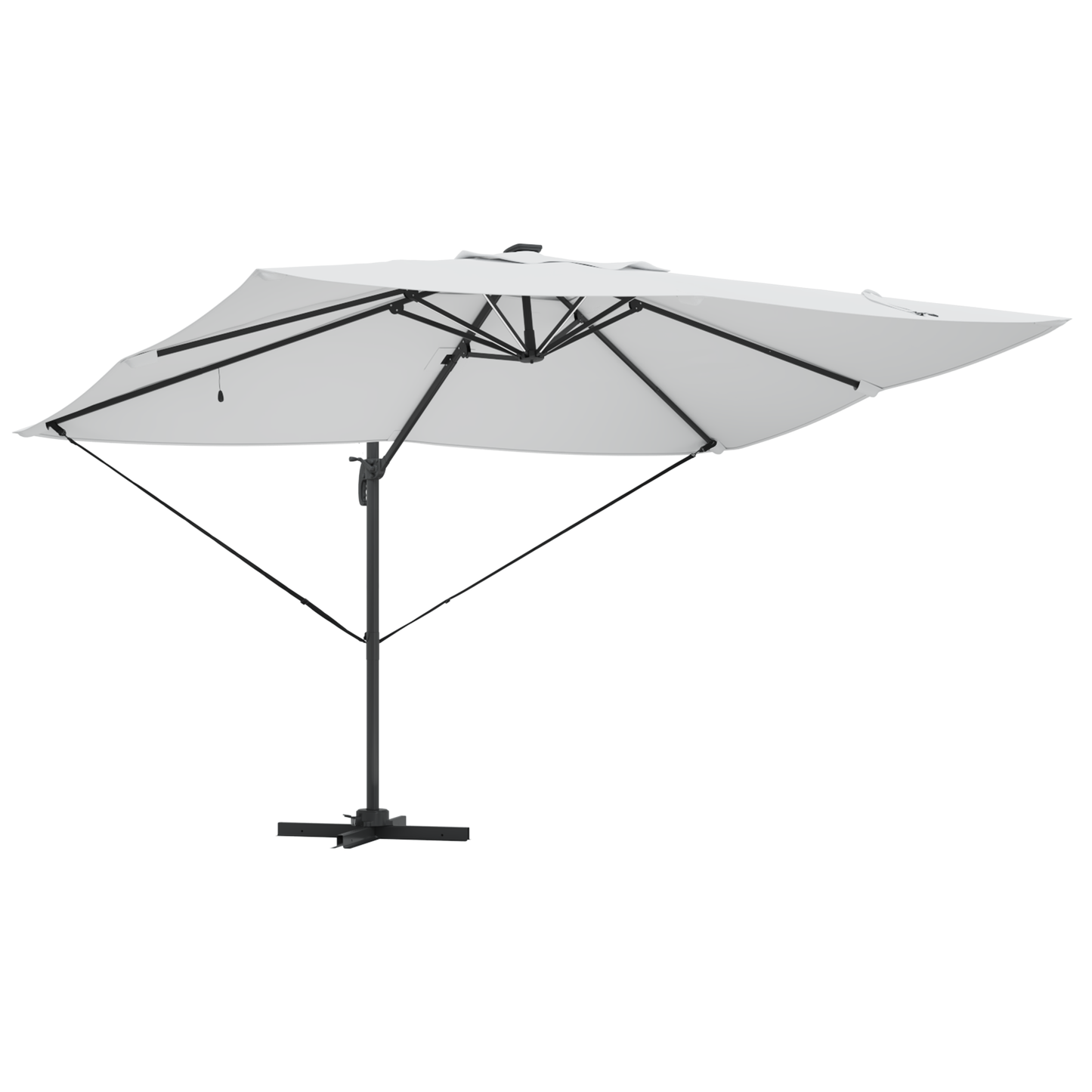 Parasoll med lås sand 352 x 251 x 265 cm Polyester og aluminium